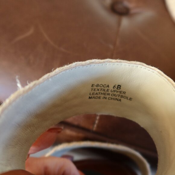 Elizabeth and James "Boca" tall platform wedge sandals/shoes size 6B raffia/jute - Picture 10 of 16